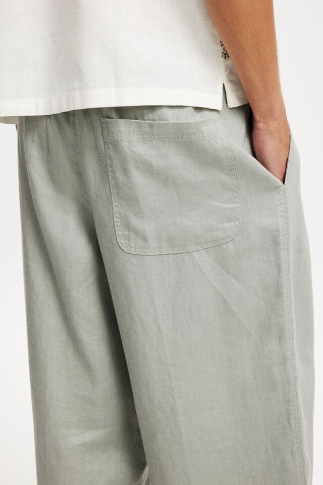 Cotton On Super Baggy Linen Pant Washed Military