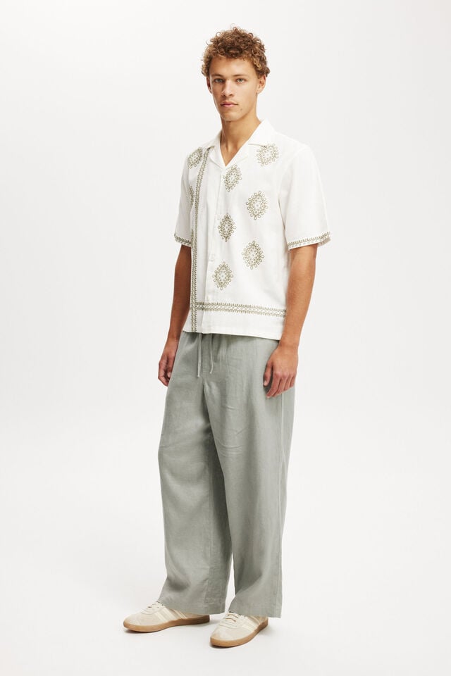cotton on Super Baggy Linen Pant washed military