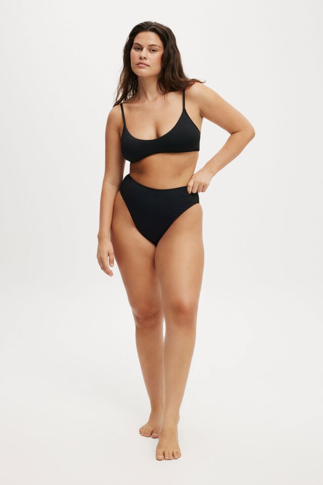 Cotton On Super Scoop Bikini Top Black