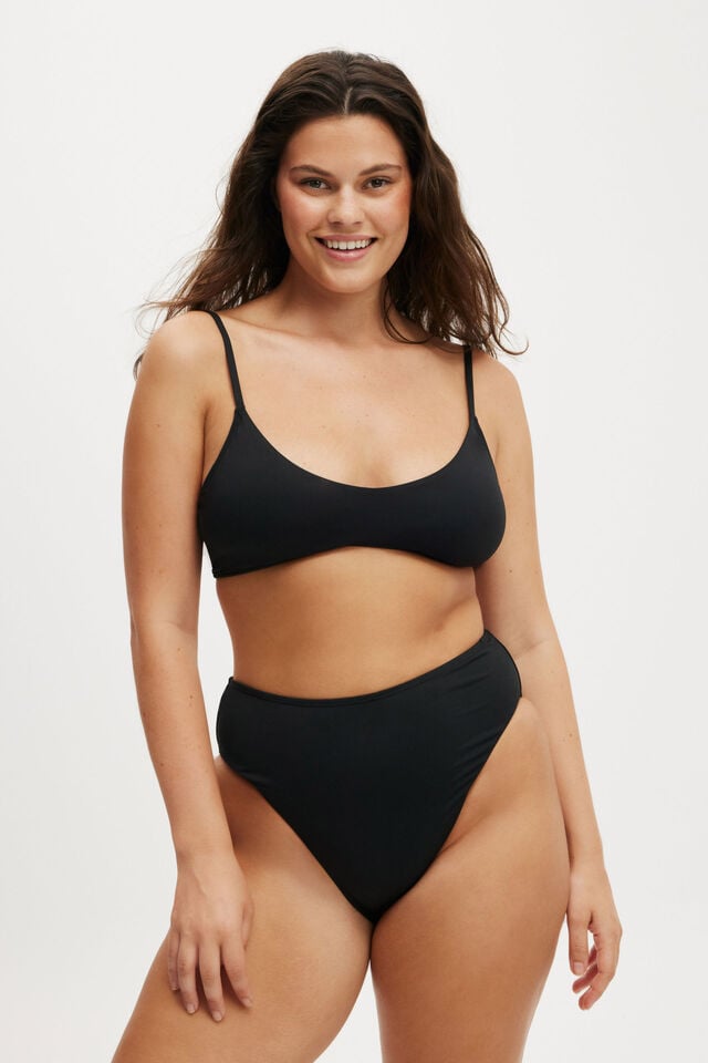 cotton on Super Scoop Bikini Top black