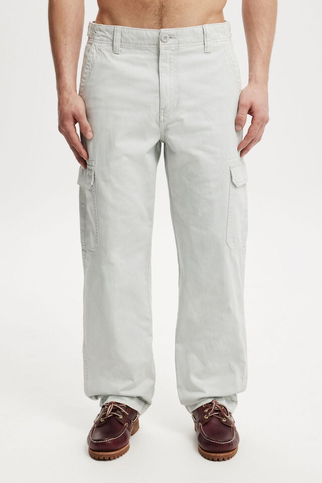 Cotton On Tactical Cargo Pant Ice Grey Herringbone