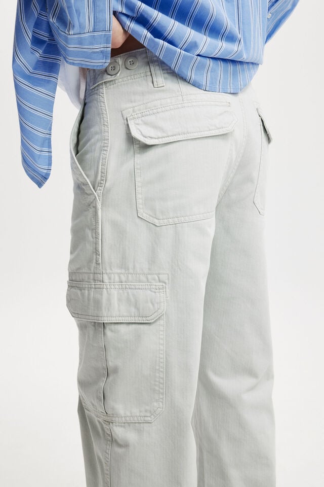 Cotton On Tactical Cargo Pant Ice Grey Herringbone