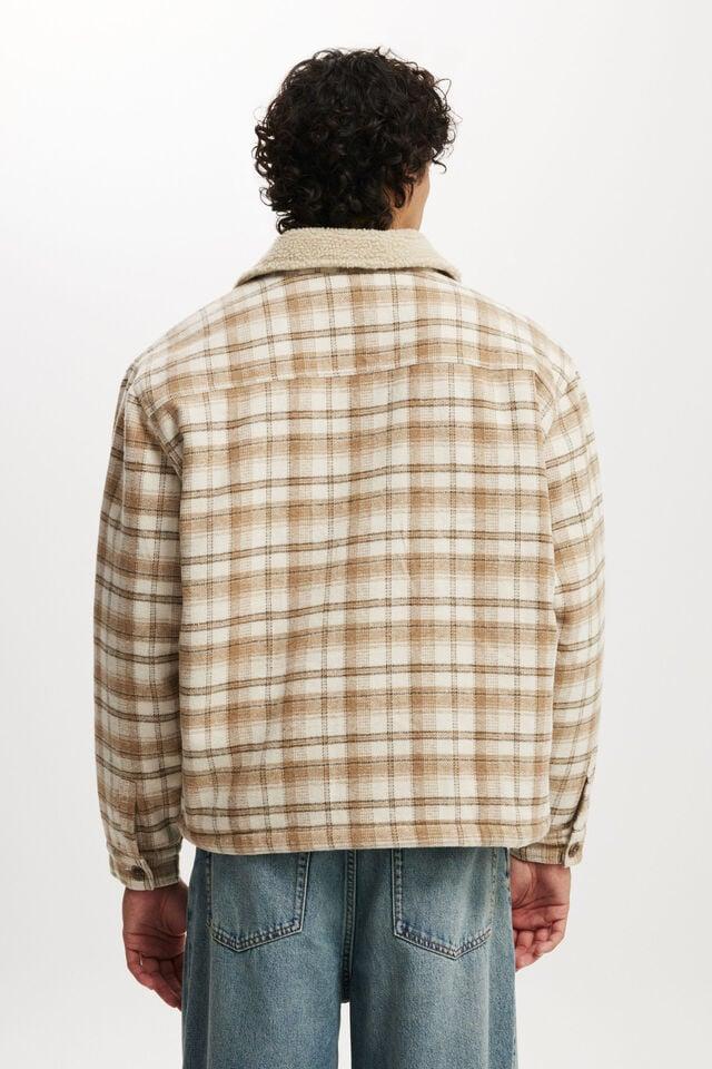 Cotton On Teddy Lined Trucker Natural Check