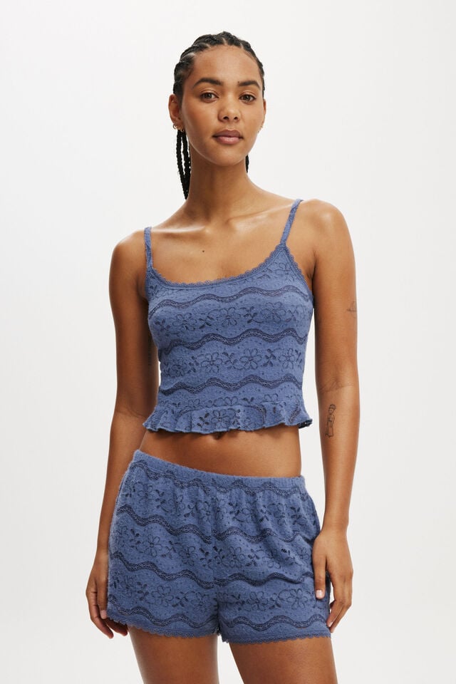 cotton on Textured Super Soft Cami denim blue