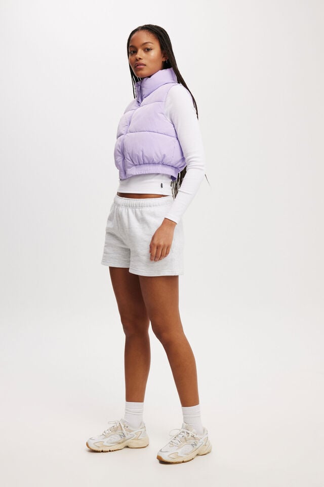 Cotton On The Mother Puffer Crop Vest Purple Rose