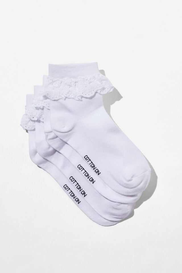 cotton on The Perfect Pair Pretty Frill Sock white