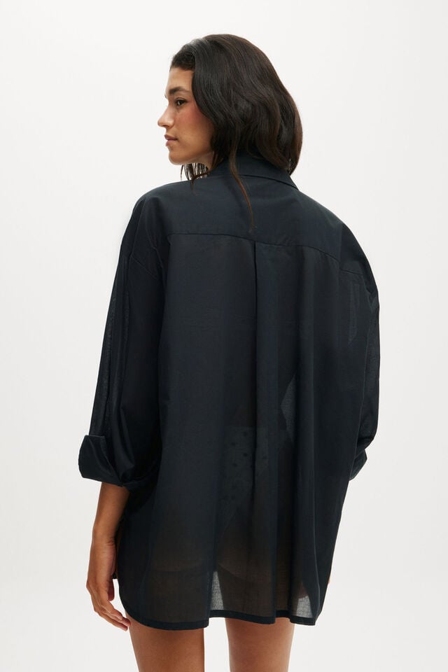 Cotton On The Resort Long Sleeve Shirt Black