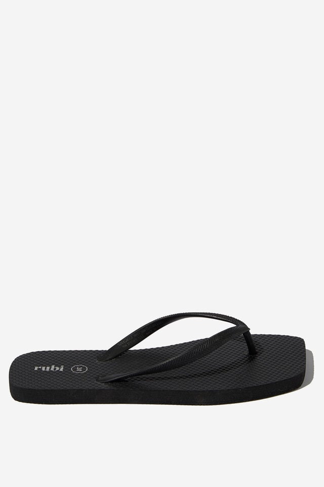 Cotton On The Rubi Square Toe Flip Flop Black