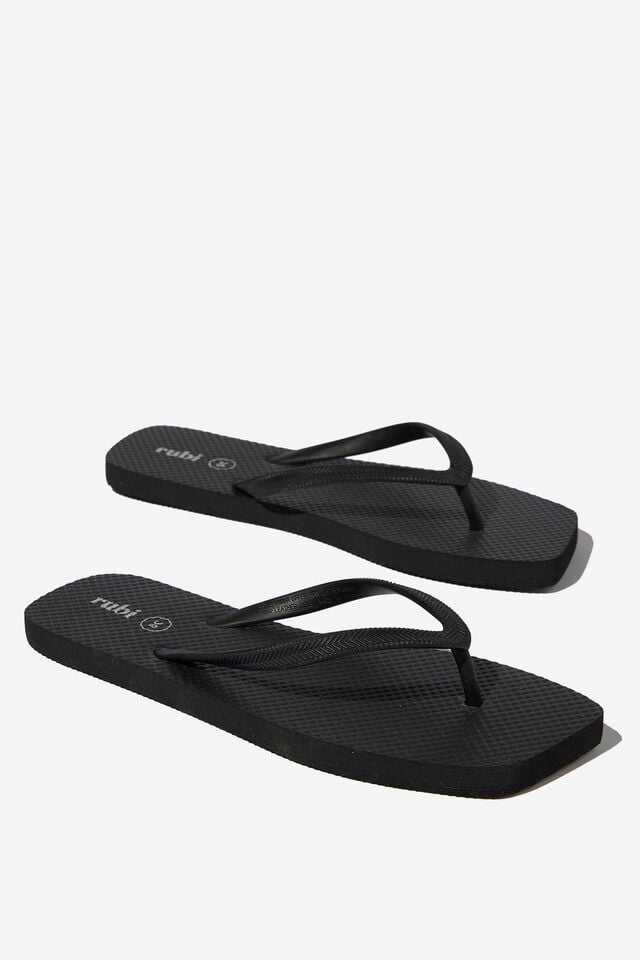 cotton on The Rubi Square Toe Flip Flop black