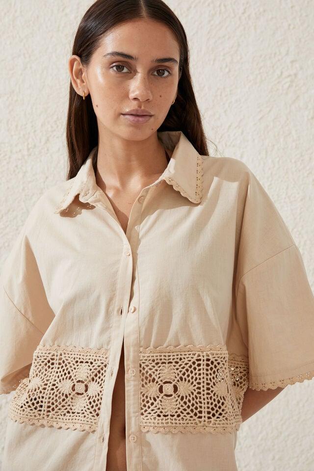 Cotton On The Vacation Beach Shirt Natural