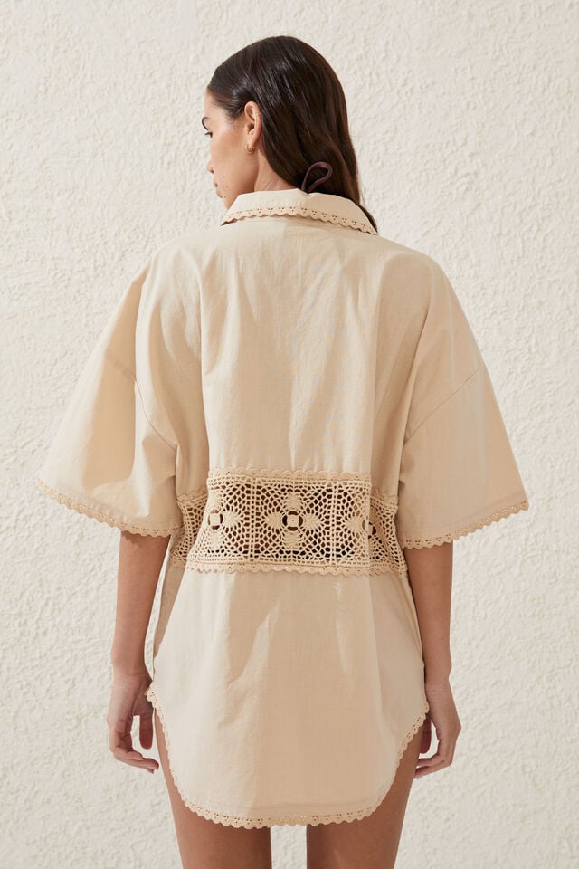 Cotton On The Vacation Beach Shirt Natural