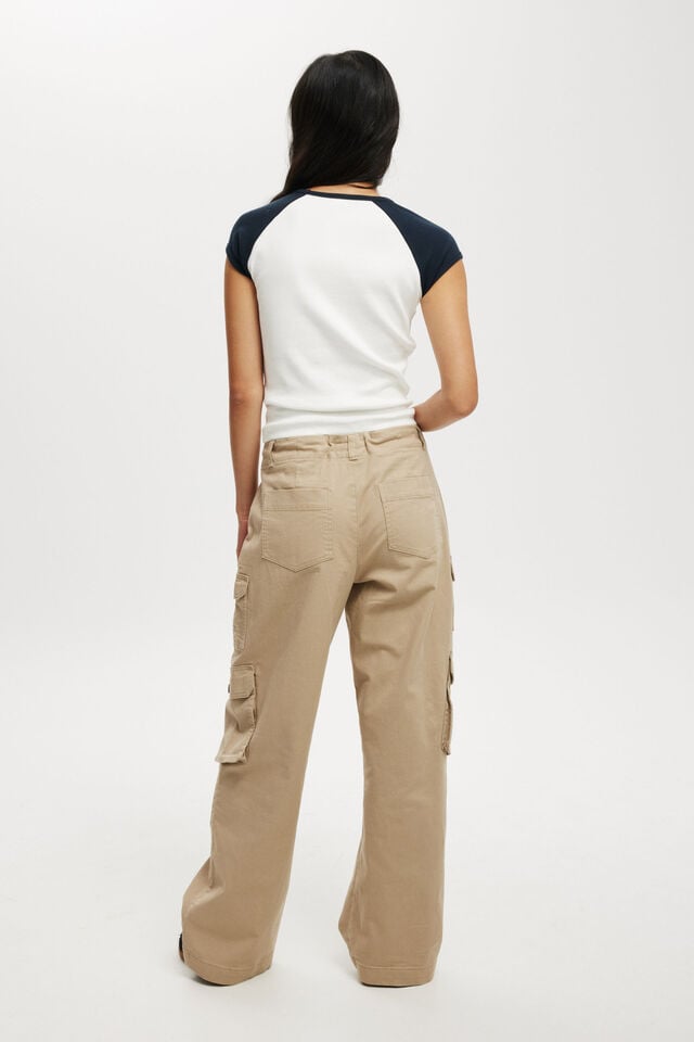 Cotton On Tie Cargo Pant Taupe