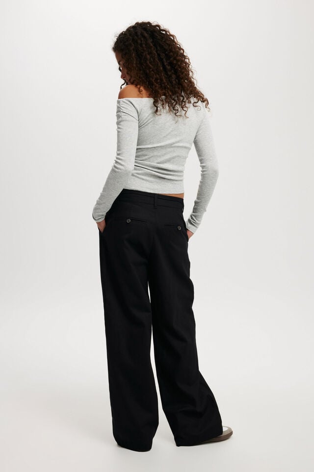 Cotton On Tie Waist Suiting Pant Black