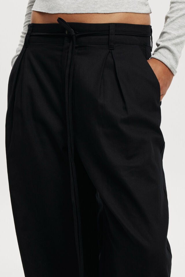Cotton On Tie Waist Suiting Pant Black