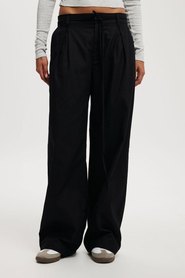 Cotton On Tie Waist Suiting Pant Black