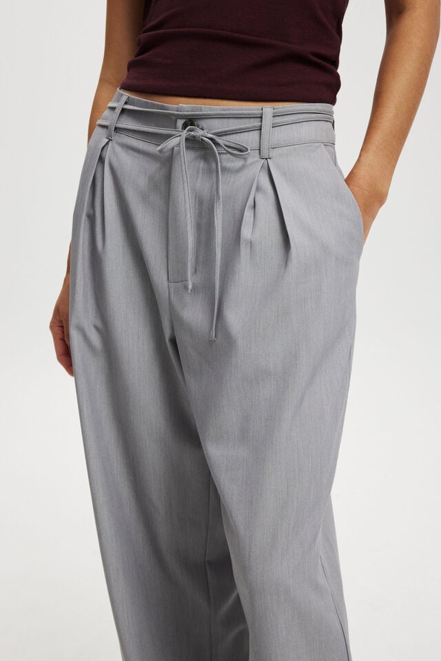 Cotton On Tie Waist Suiting Pant Charcoal Grey