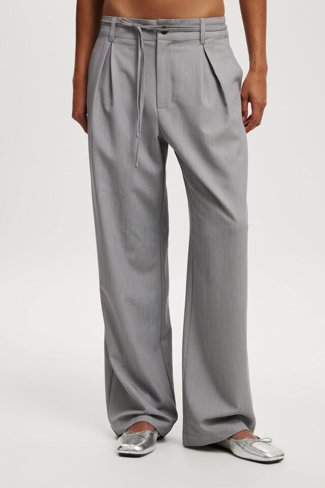 Cotton On Tie Waist Suiting Pant Charcoal Grey