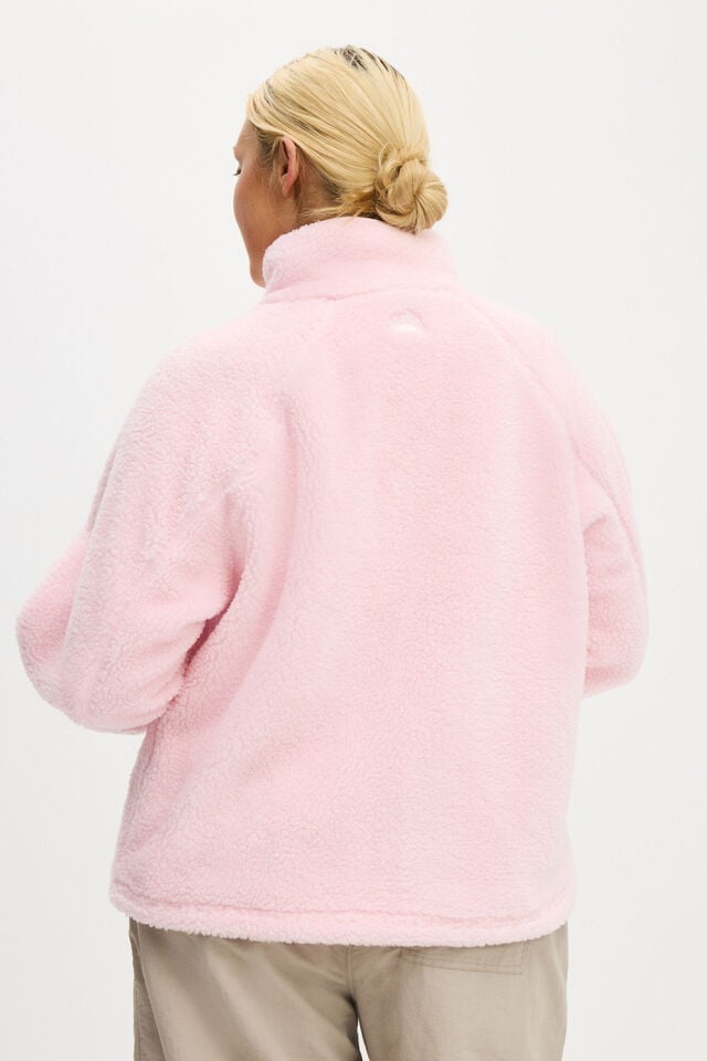 Cotton On Trail Sherpa Zip Through Cherry Dream