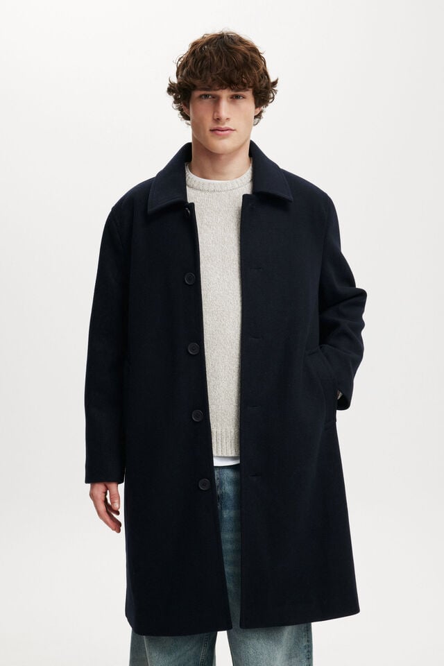 Cotton On Trench Coat Dark Navy