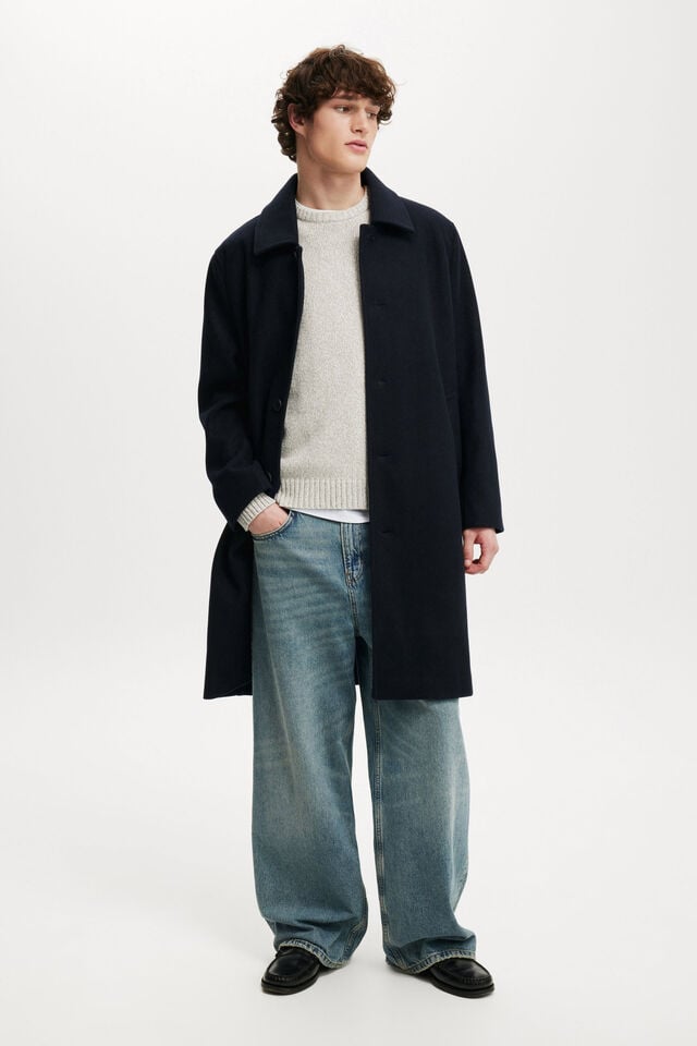 Cotton On Trench Coat Dark Navy