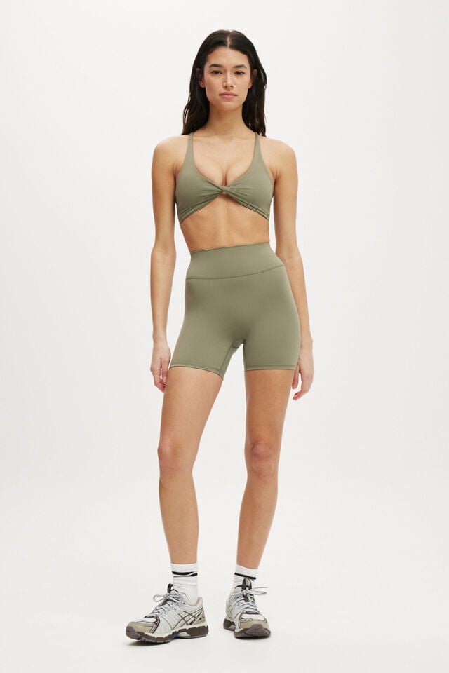Cotton On Ultra Luxe Twist Front Crop Jungle Green