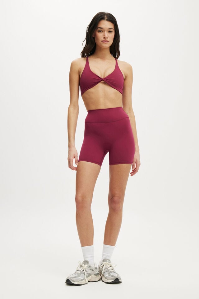 Cotton On Ultra Luxe Twist Front Crop Sangria