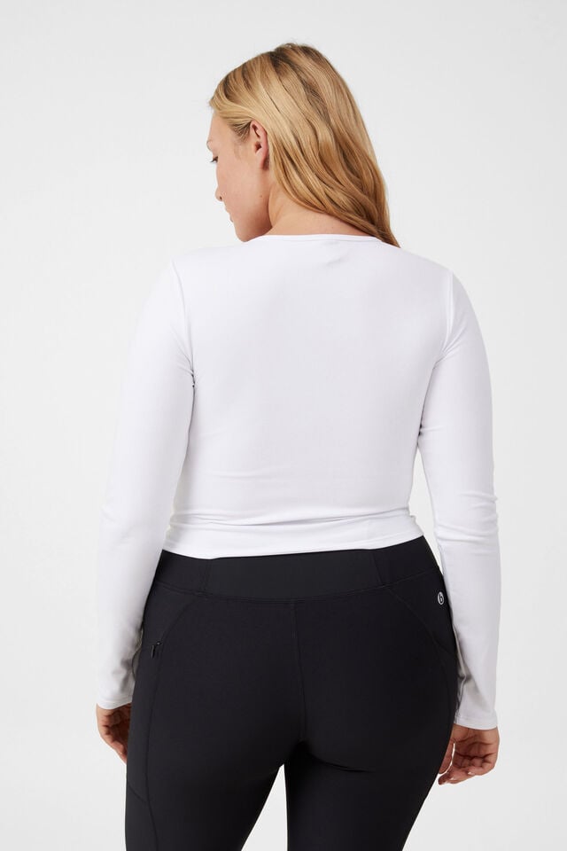 Cotton On Ultra Soft Fitted Long Sleeve Top White