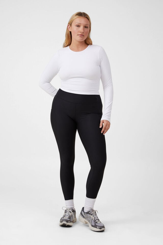 Cotton On Ultra Soft Fitted Long Sleeve Top White