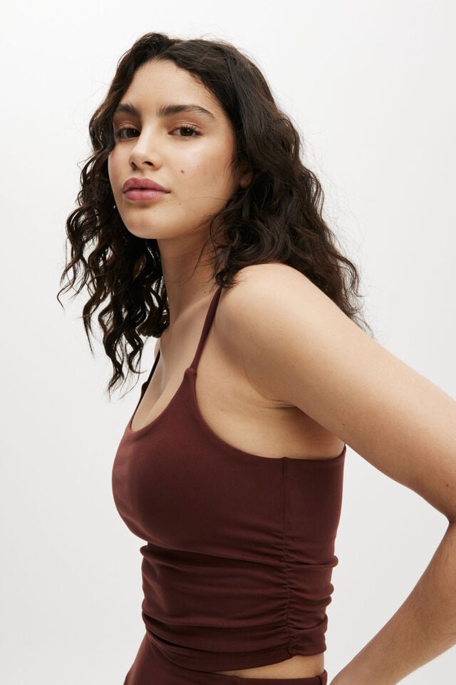 Cotton On Ultra Soft Ruched Side Tank Cappuccino