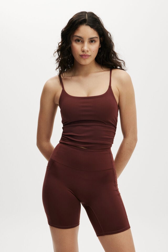 Cotton On Ultra Soft Ruched Side Tank Cappuccino