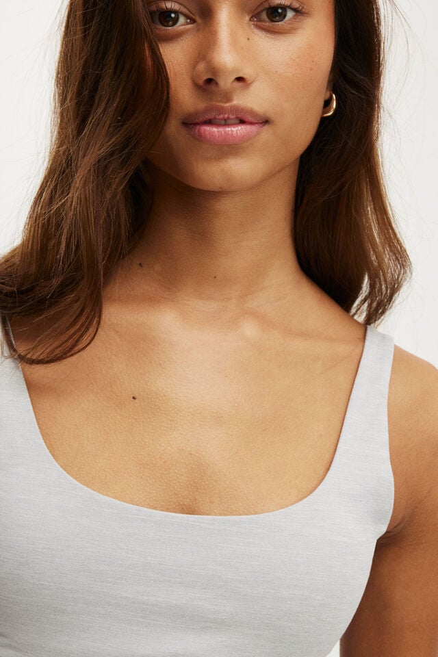 Cotton On Ultra Soft Scoop Tank Light Grey Marle
