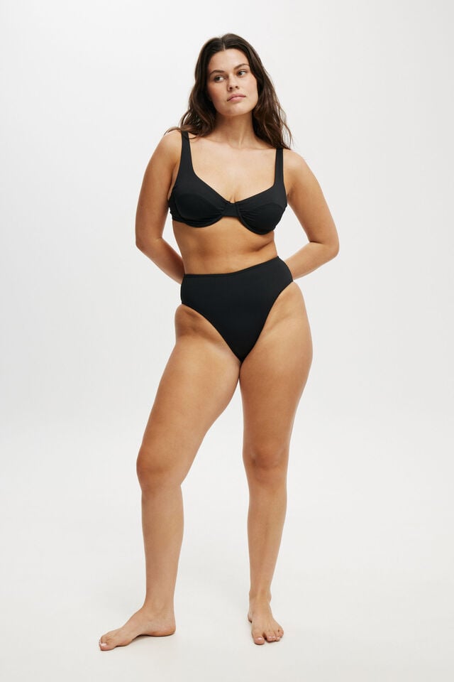Cotton On Underwire Balconette Bikini Top Black