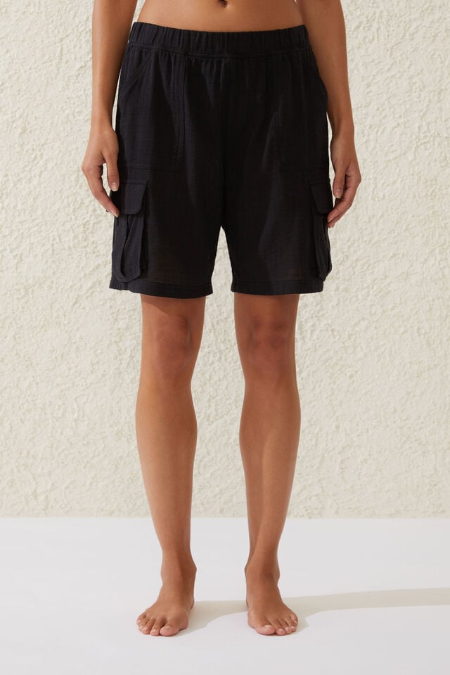 Cotton On Utility Longline Beach Short Black