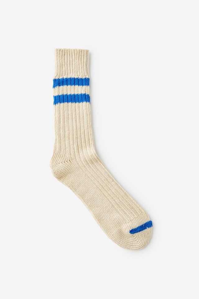 cotton on Varsity Sock cream/royal blue/ecru