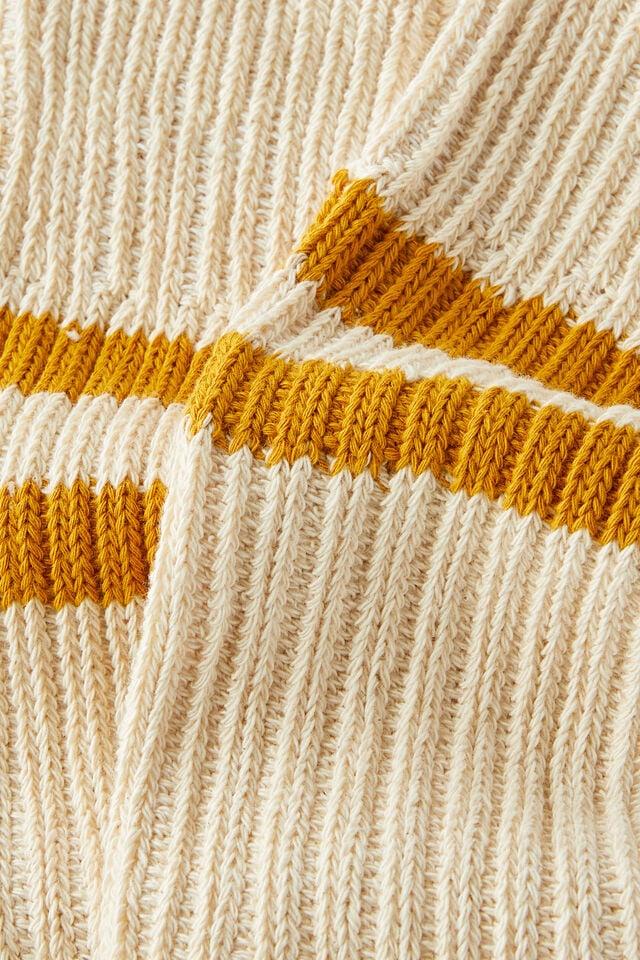 Cotton On Varsity Sock Cream/vintage Gold/ecru