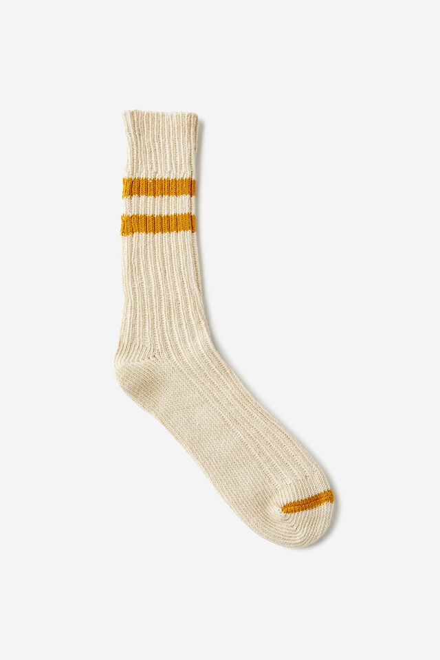 cotton on Varsity Sock cream/vintage gold/ecru