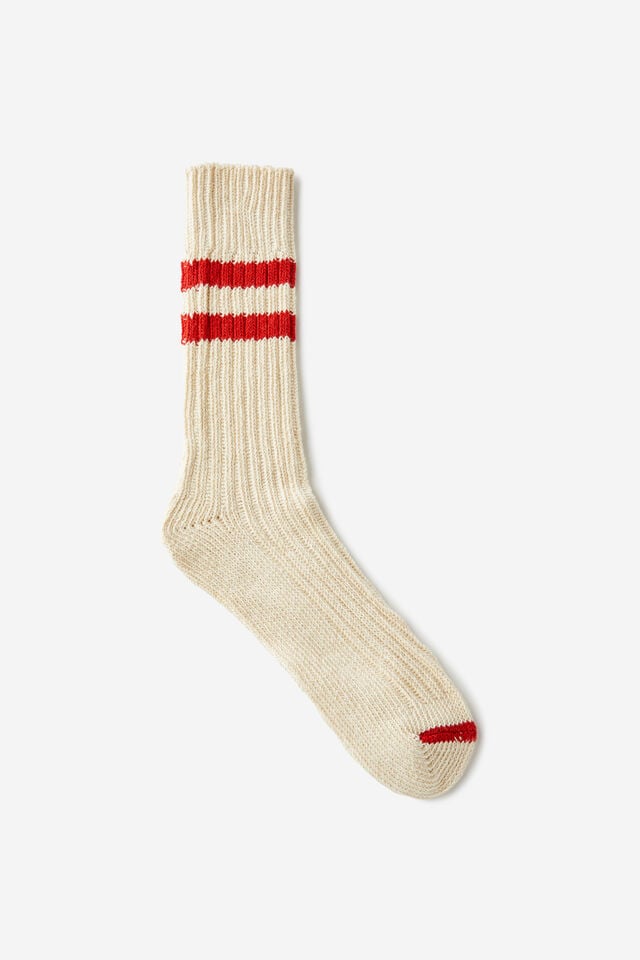 cotton on Varsity Sock cream/vintage red/ecru
