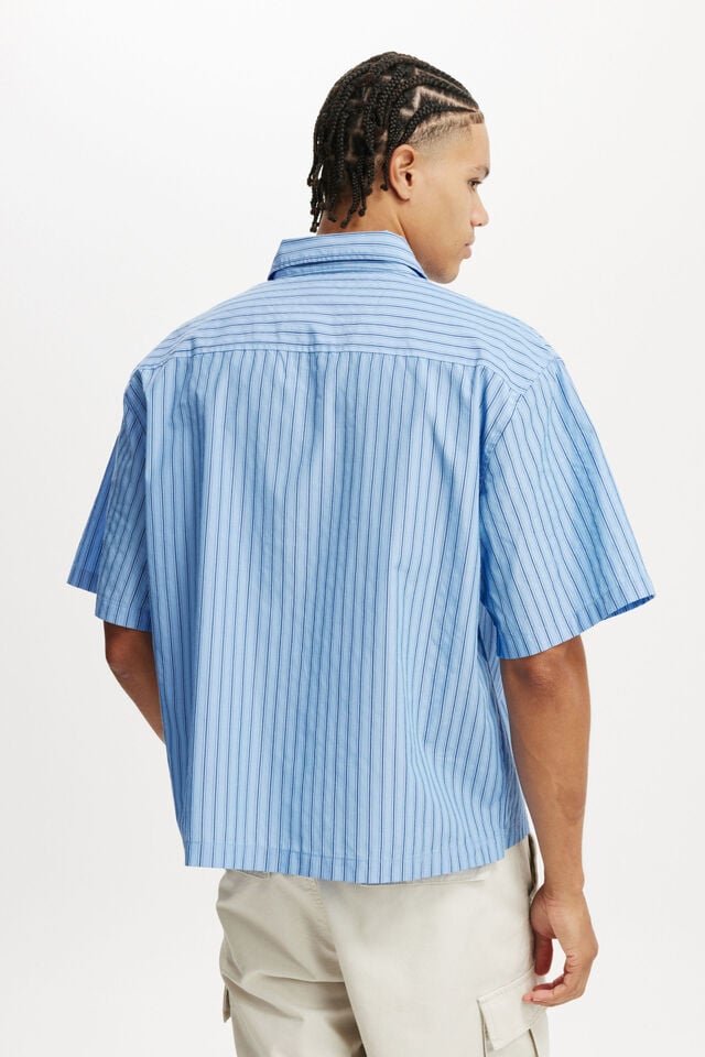 Cotton On Ventura Short Sleeve Shirt Blue Stripe