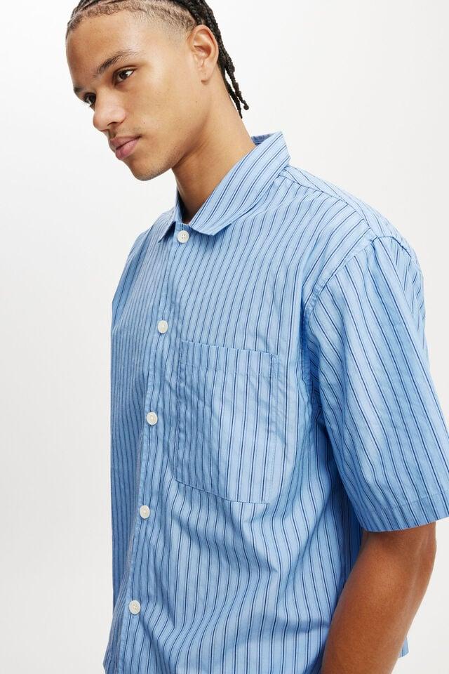 Cotton On Ventura Short Sleeve Shirt Blue Stripe
