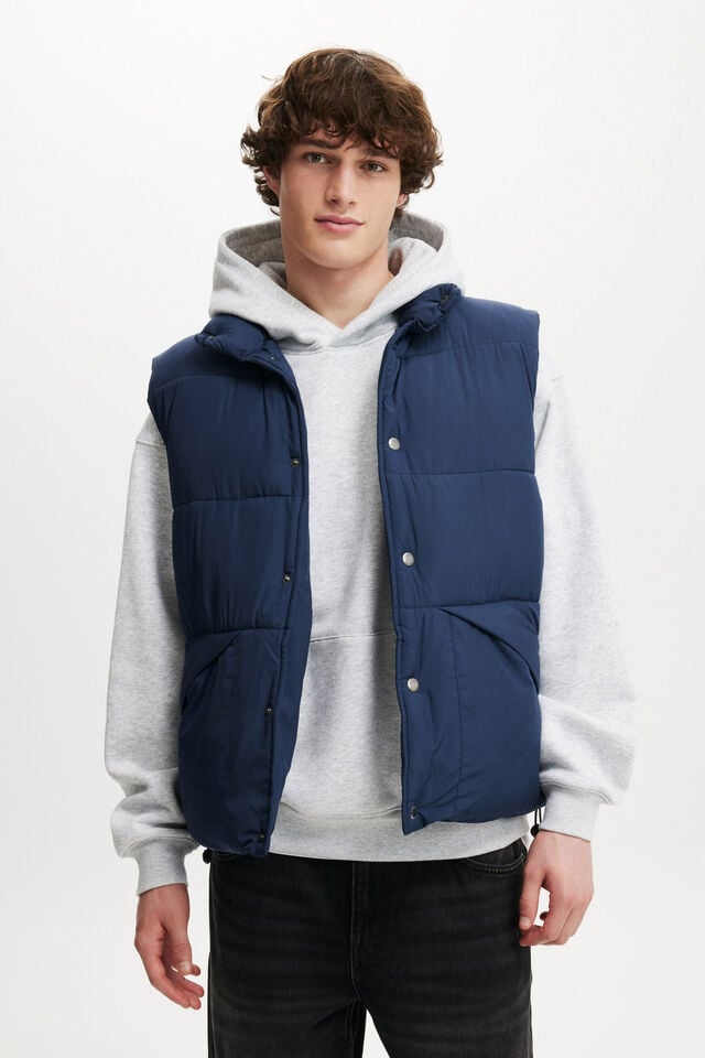 cotton on Vermont Puffer Vest navy