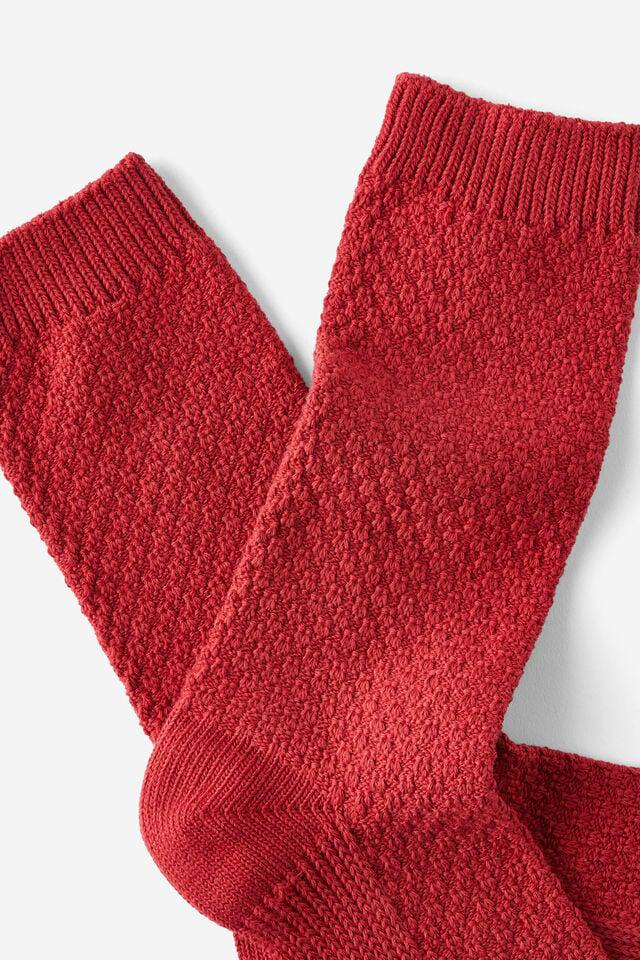 Cotton On Waffle Sock Deep Red