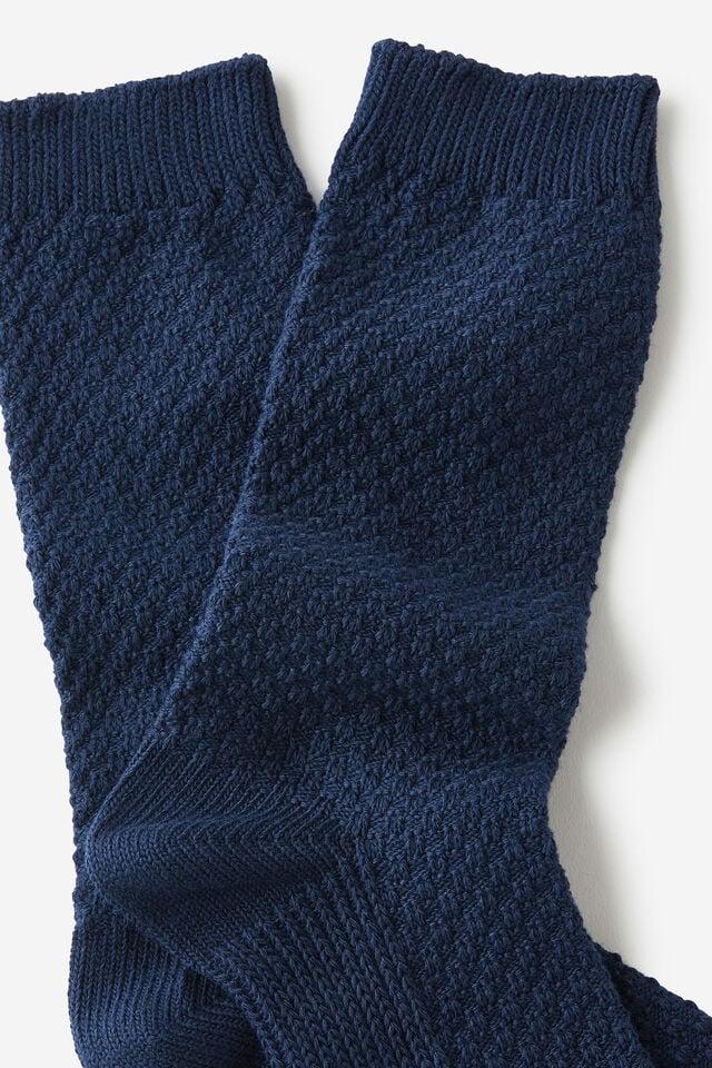 Cotton On Waffle Sock Washed Navy