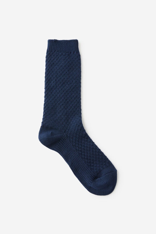 cotton on Waffle Sock washed navy