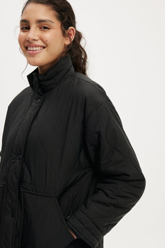 Cotton On Warm Up Relaxed Lightweight Jacket Black
