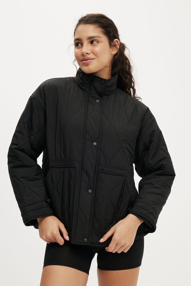 cotton on Warm Up Relaxed Lightweight Jacket black