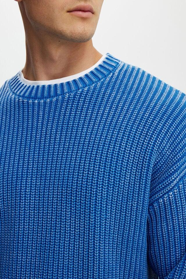 Cotton On Washed Box Fit Crew Knit Washed Blue