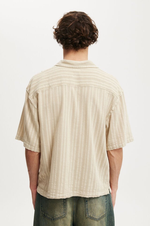 Cotton On Washed Box Fit Short Sleeve Shirt Ecru