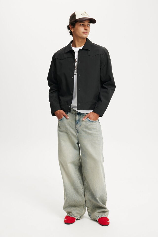 Cotton On Western Harrington Jacket Black