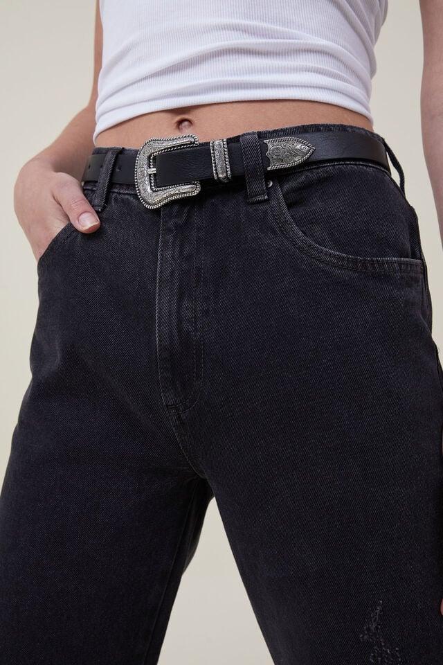 cotton on Wild Western Belt black/silver