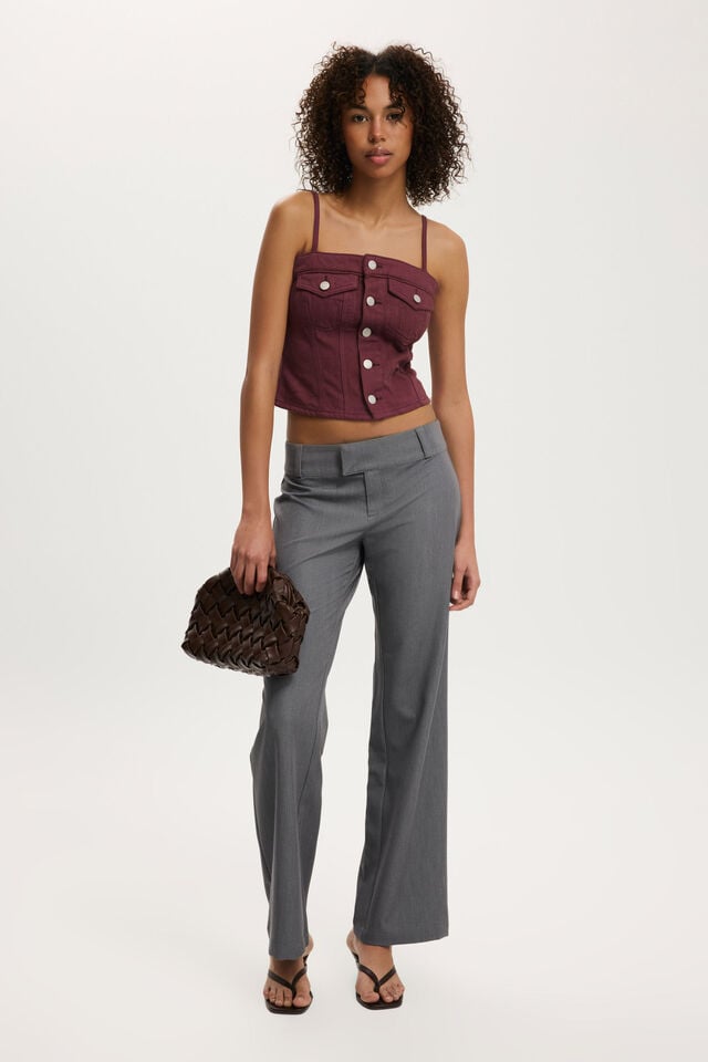 Cotton On Willow Denim Corset Berry Wash